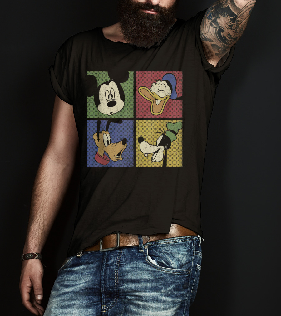 Mickey Mouse And Friends Classic Comic Style Quartet T-Shirt