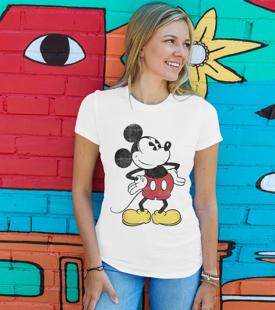 Mickey Mouse Vintage Style Disney Classic Character T-Shirt