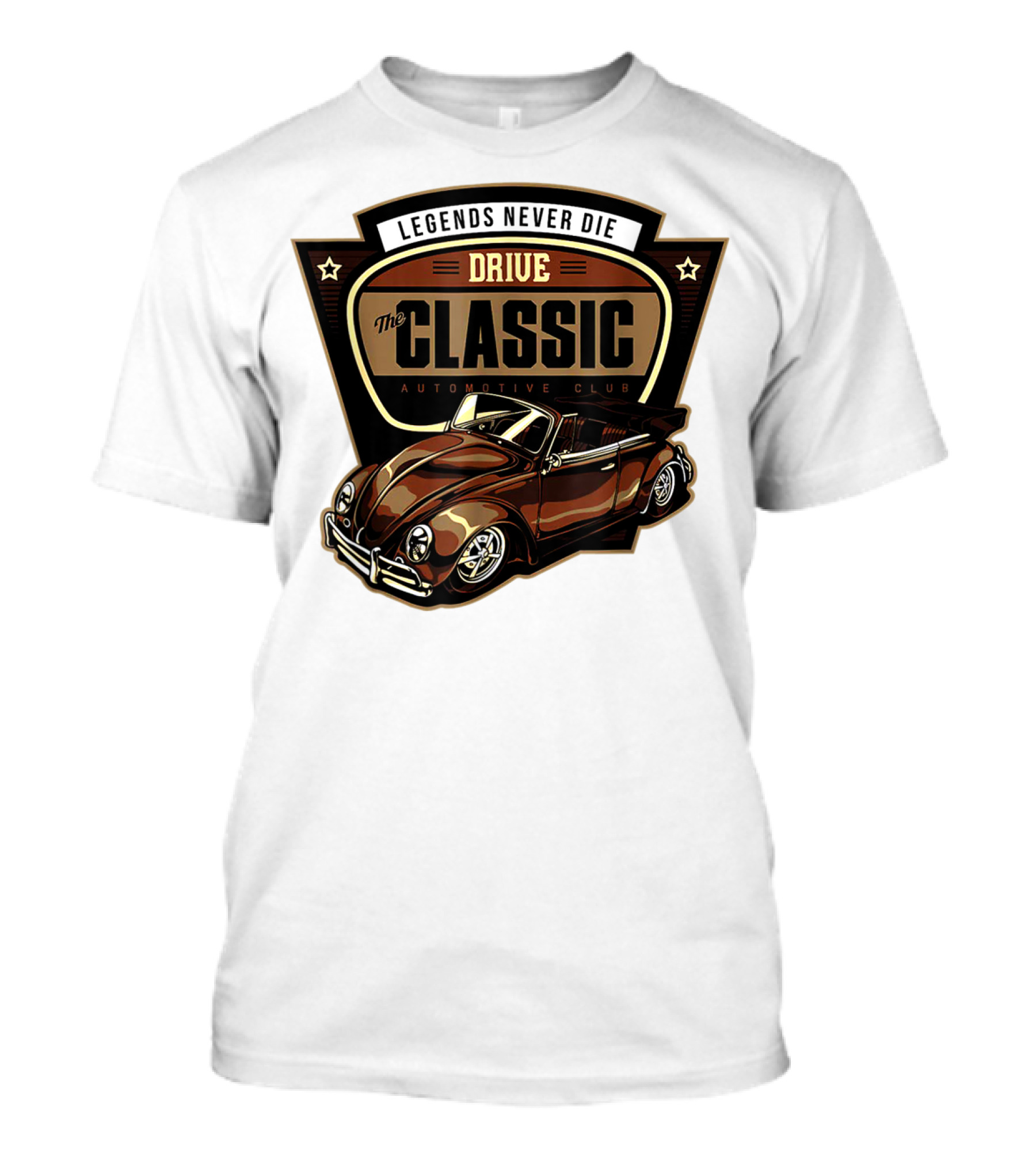 Drive Legends Never Die The Classic Automotive Club T-Shirt