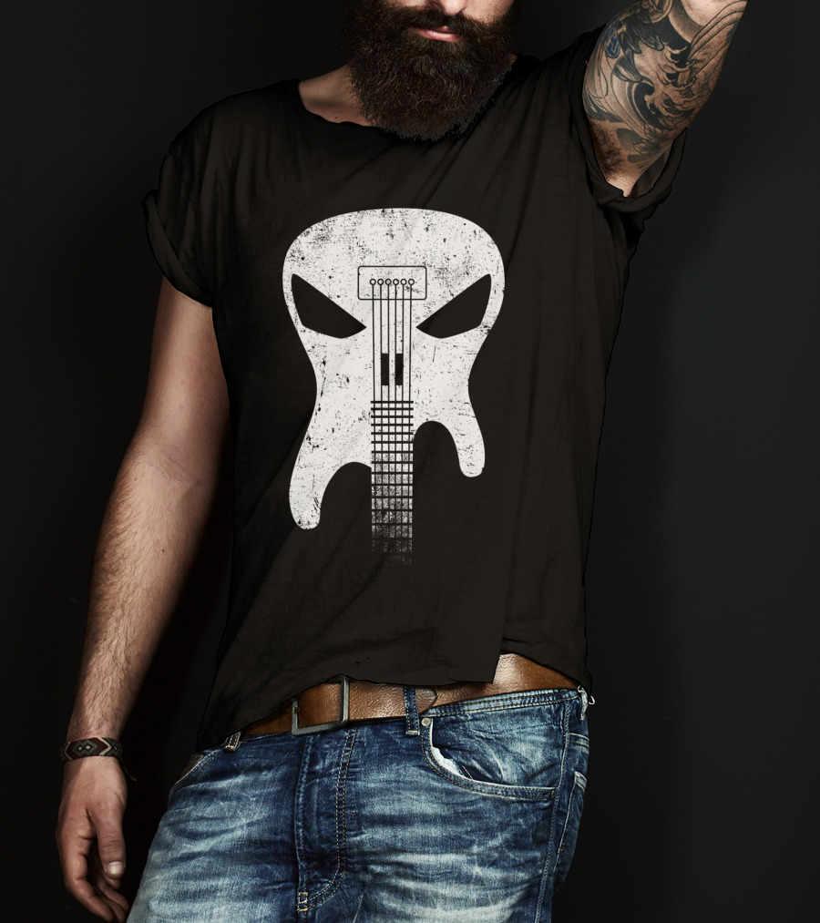 Guitar Skull Monster Classic Rock Music T-Shirt