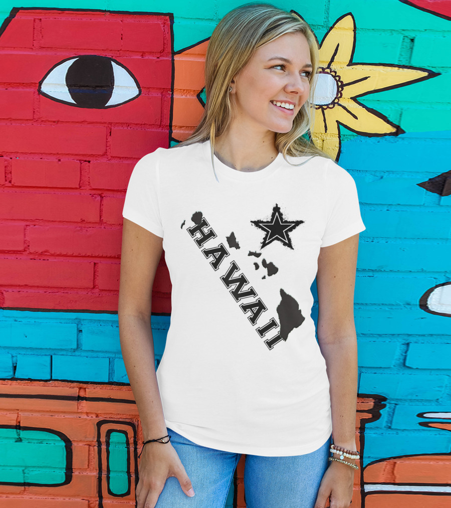 Hawaii Maps Classic Vintage Star Flair T-Shirt