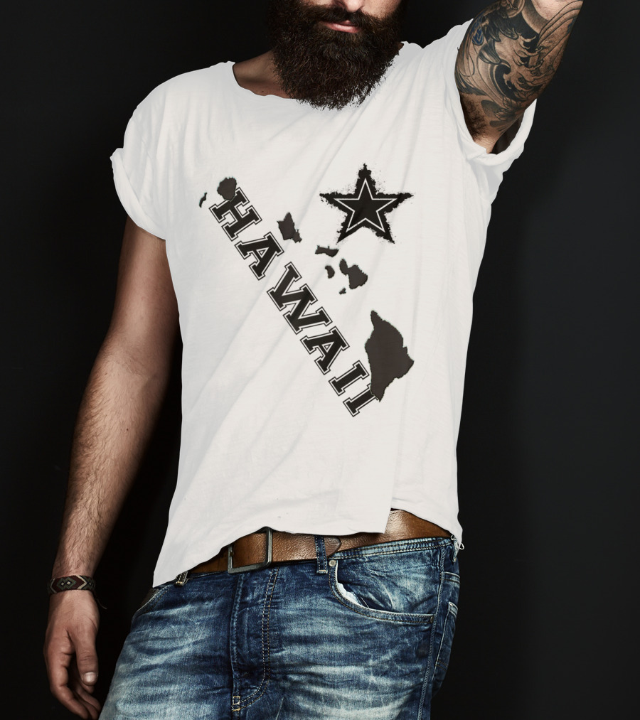 Hawaii Maps Classic Vintage Star Flair T-Shirt