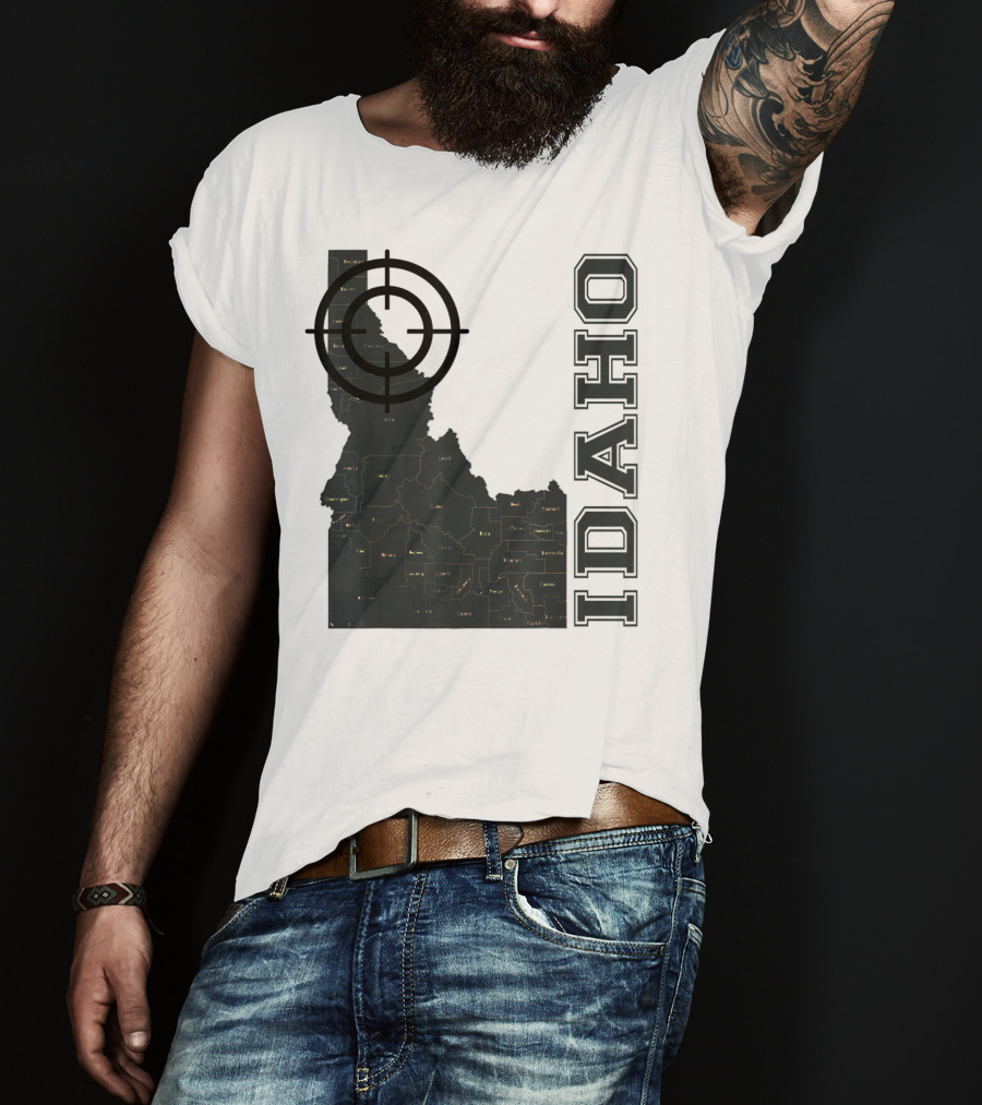 Idaho Maps Target Overlay Classic Vintage Fun T-Shirt