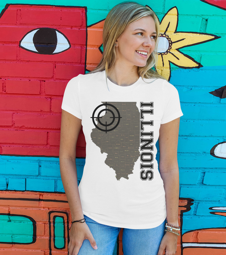Illinois Maps Vintage Target Classic Fun T-Shirt