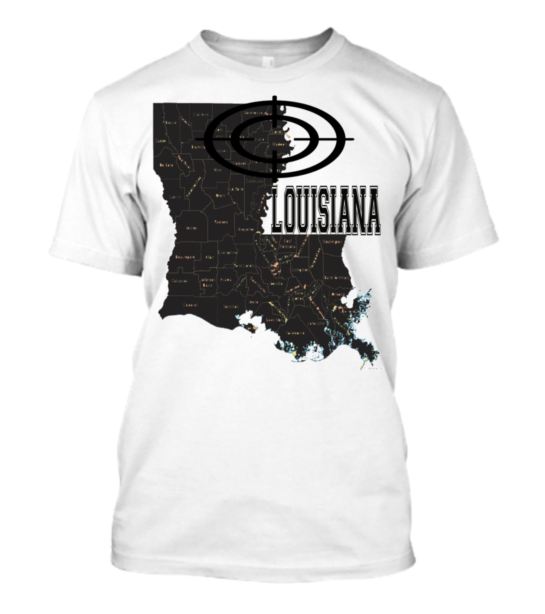 Louisiana Map Overlay Urban Classic T-Shirt