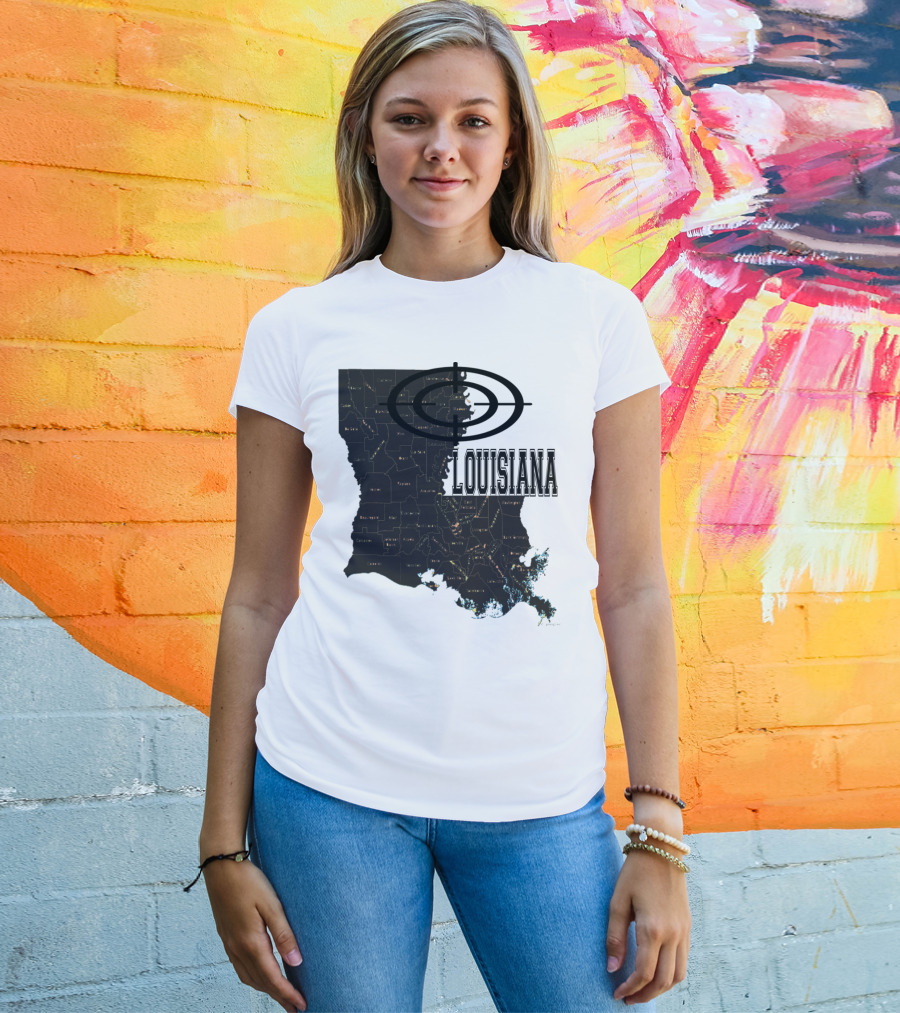 Louisiana Map Overlay Urban Classic T-Shirt
