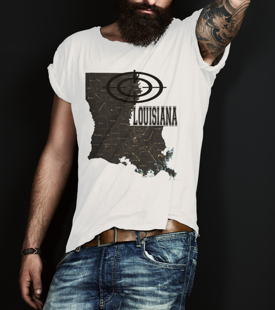 Louisiana Map Overlay Urban Classic T-Shirt