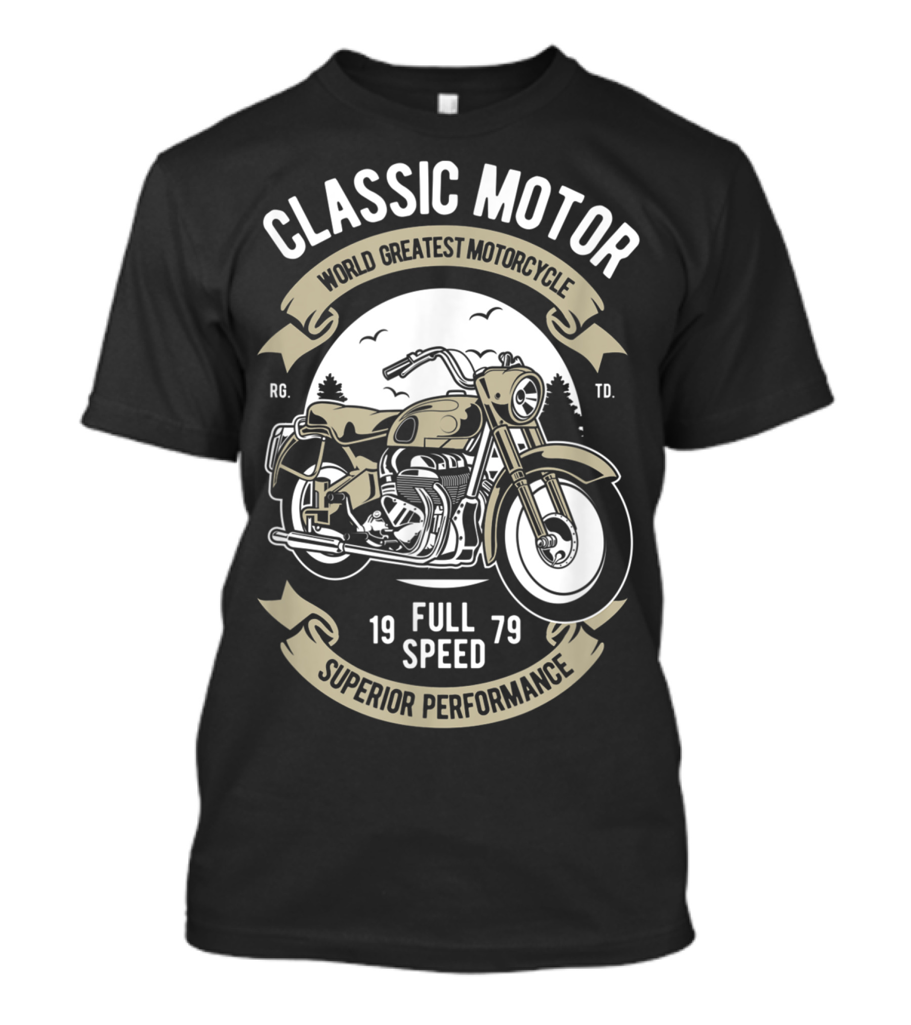 Classic Motor World Greatest Motorcycle Full Speed 1979 Superior Performance Men's Biker Motorcycle Bike T-Shirt