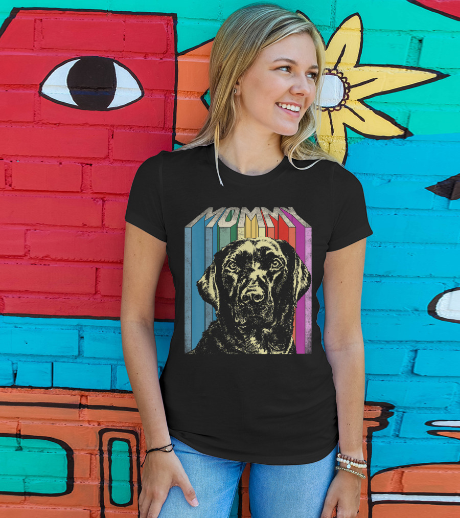Mommy Labrador Colorful Retro T-Shirt