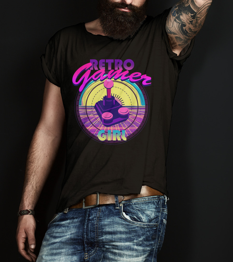Retro Gamer Girl Classic Video Games Joystick Vintage Joystick T-Shirt