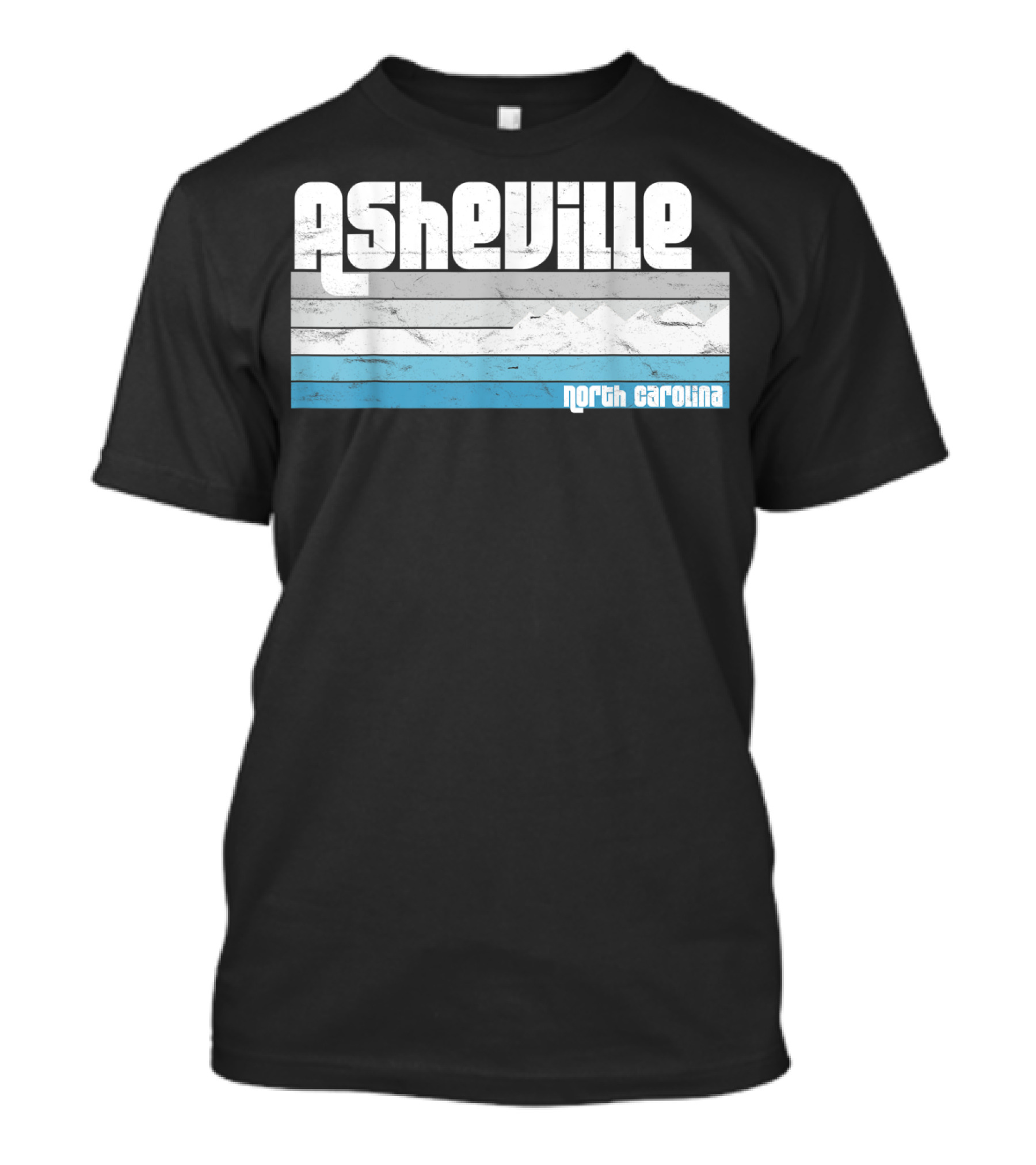 Asheville North Carolina Blue Ridge Mountains Retro Stripes T-Shirt