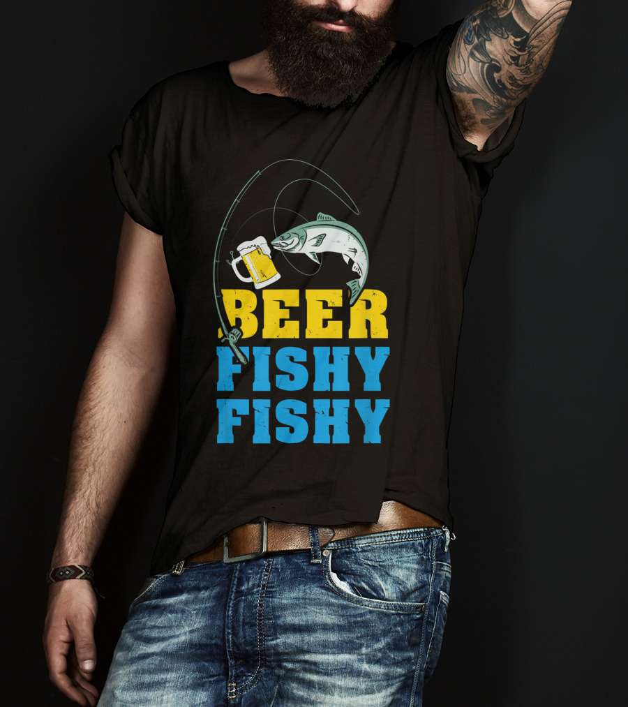 Beer Fishy Fishy Funny Drinking And Fishing Rod Fish Beer Mug T-Shirt