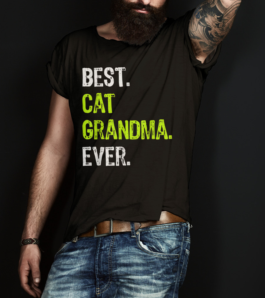Best Cat Grandma Ever Retro Funny Grandmother T-Shirt