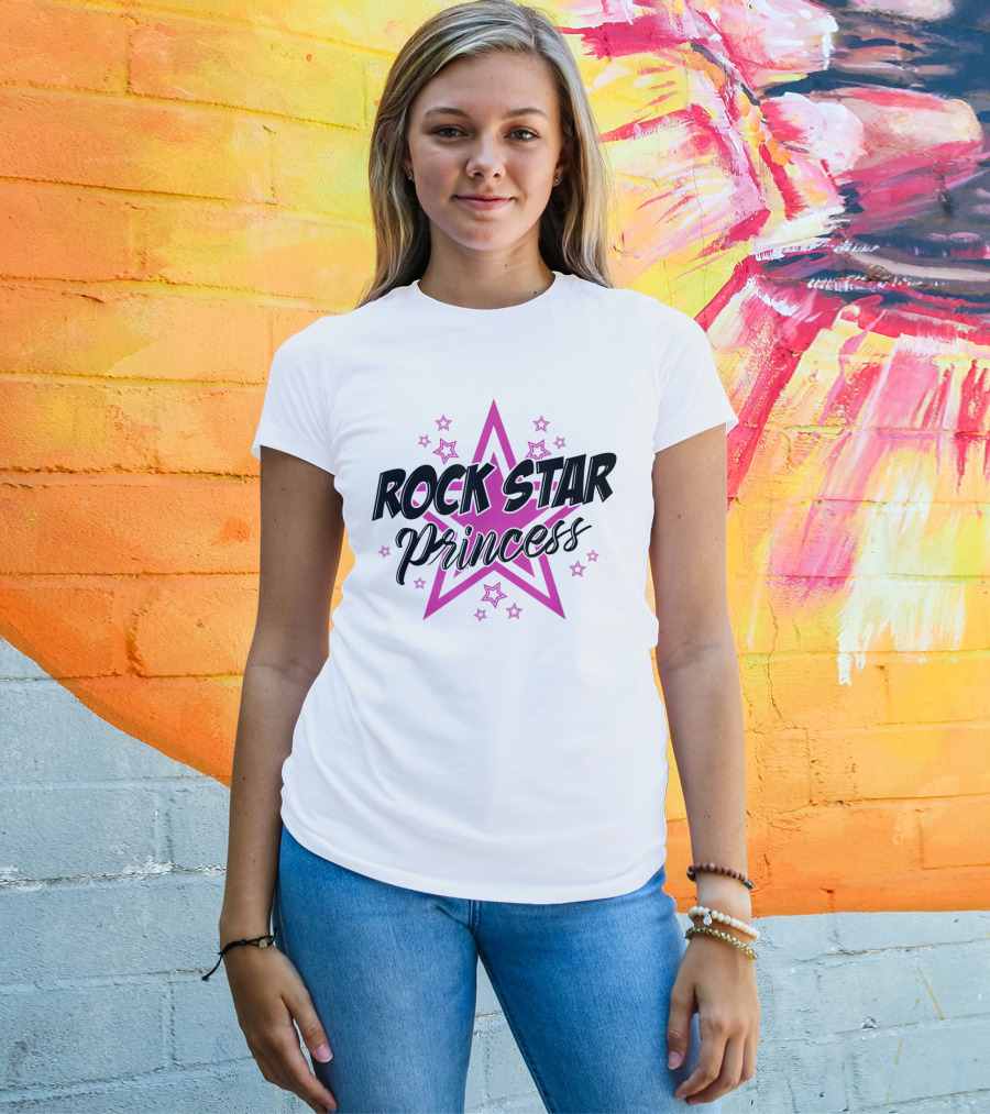 Rockstar Princess Pink Star Sassy Cool T-Shirt