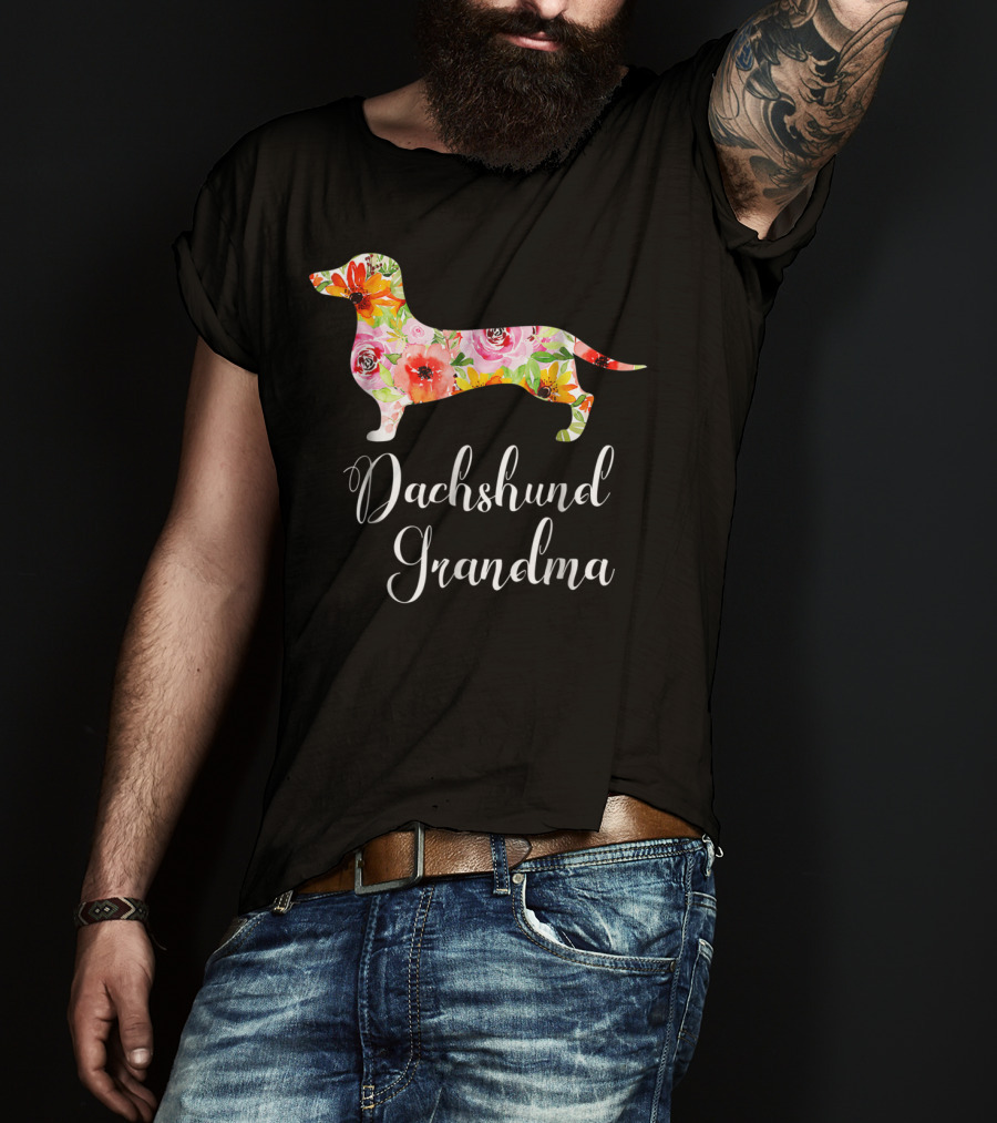 Dachshund Grandma Floral Dog Lover's Funny T-Shirt