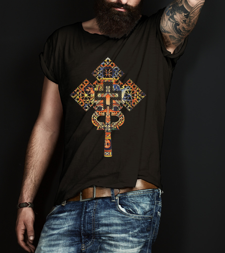 Ethiopian Christian Symbolism Christ In Glory Cross T-Shirt