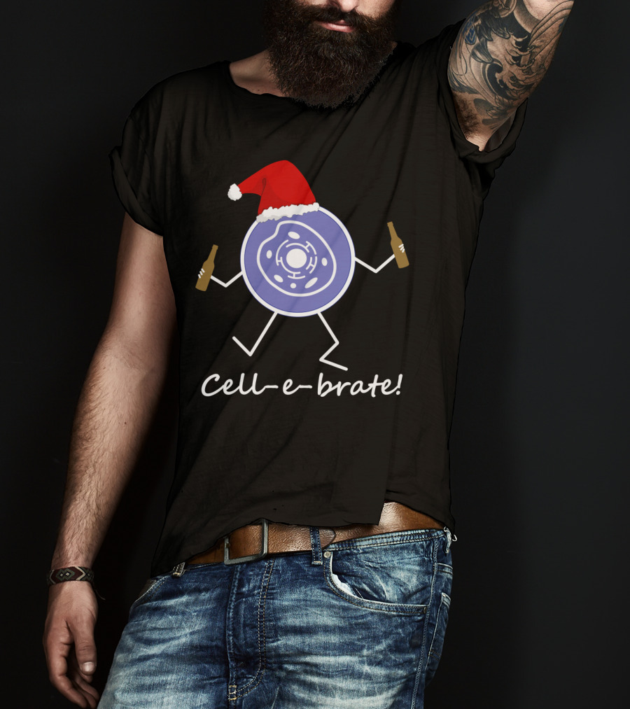 Cell-e-brate Funny Biology Cell Celebrate Christmas T-Shirt