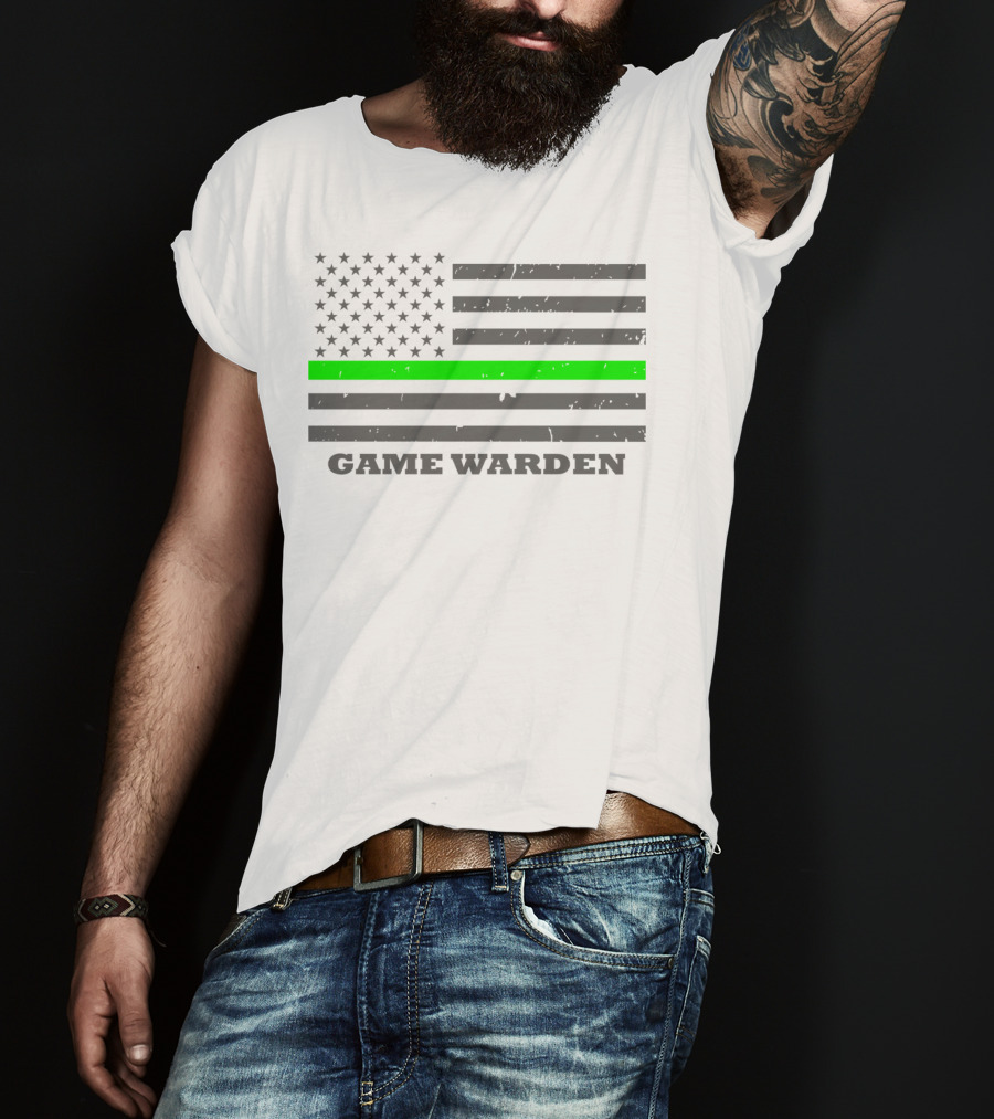Game Warden Thin Green Line Flag Supporter T-Shirt