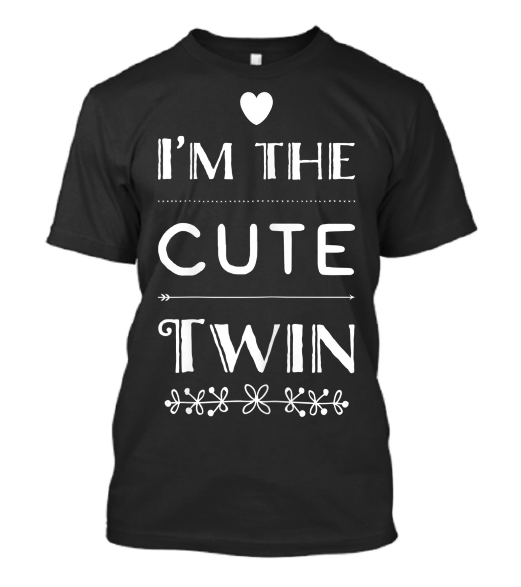 I'm The Cute Twin Girls Twin Heart And Flower T-Shirt
