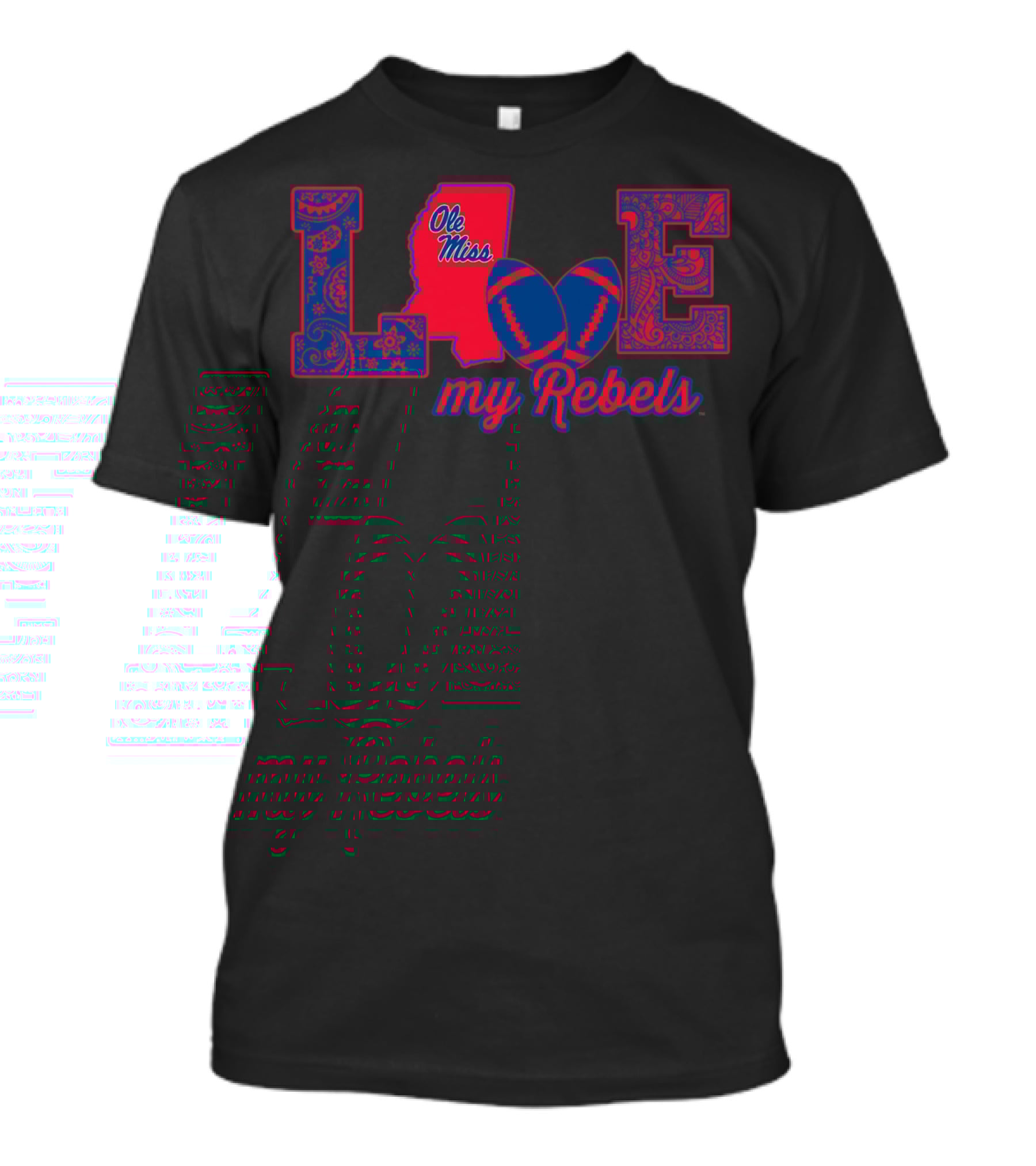 Ole Miss Rebels Love My Rebels Mississippi Football T-Shirt