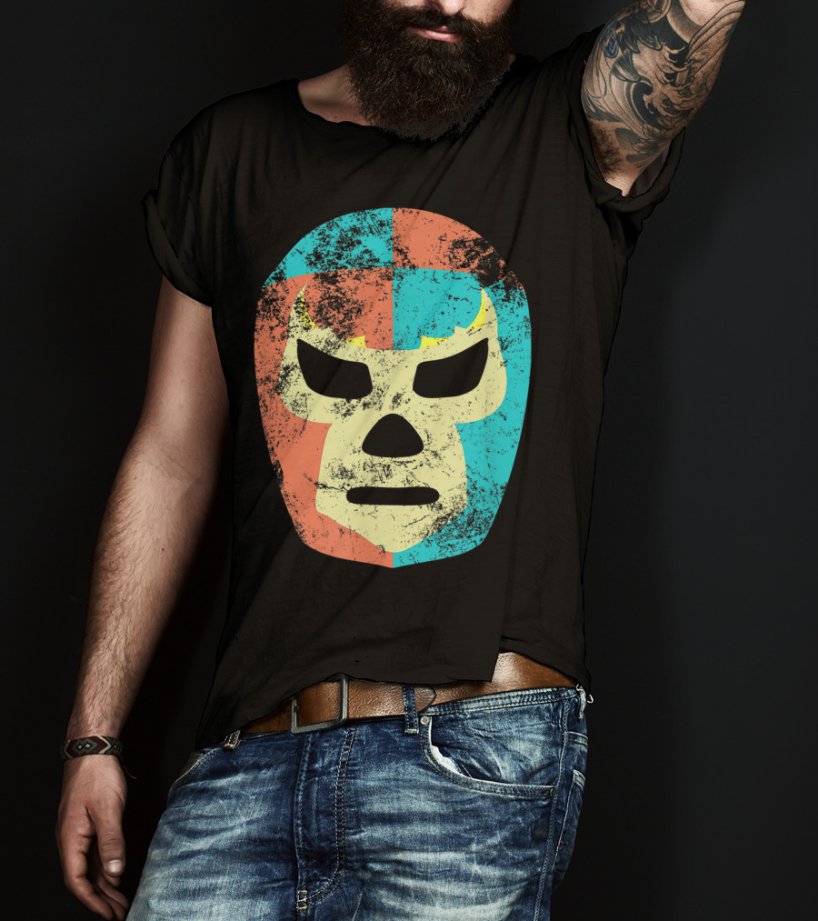Retro Mexican Lucha Libre Wrestling Mask T-Shirt