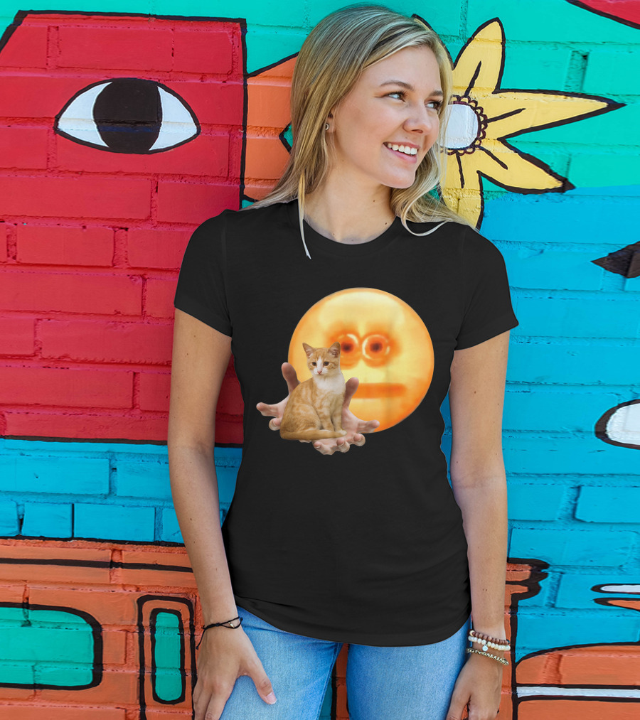 Screen Reaching Emoji Cat Meme Dank T-Shirt