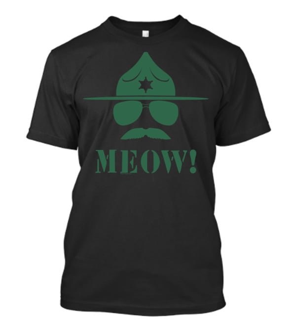 Super Troopers Meow Sheriff Hat And Aviators T-Shirt