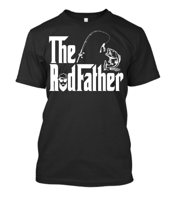 The RodFather Fishing Rod Fish Reel Bearded Man T-Shirt