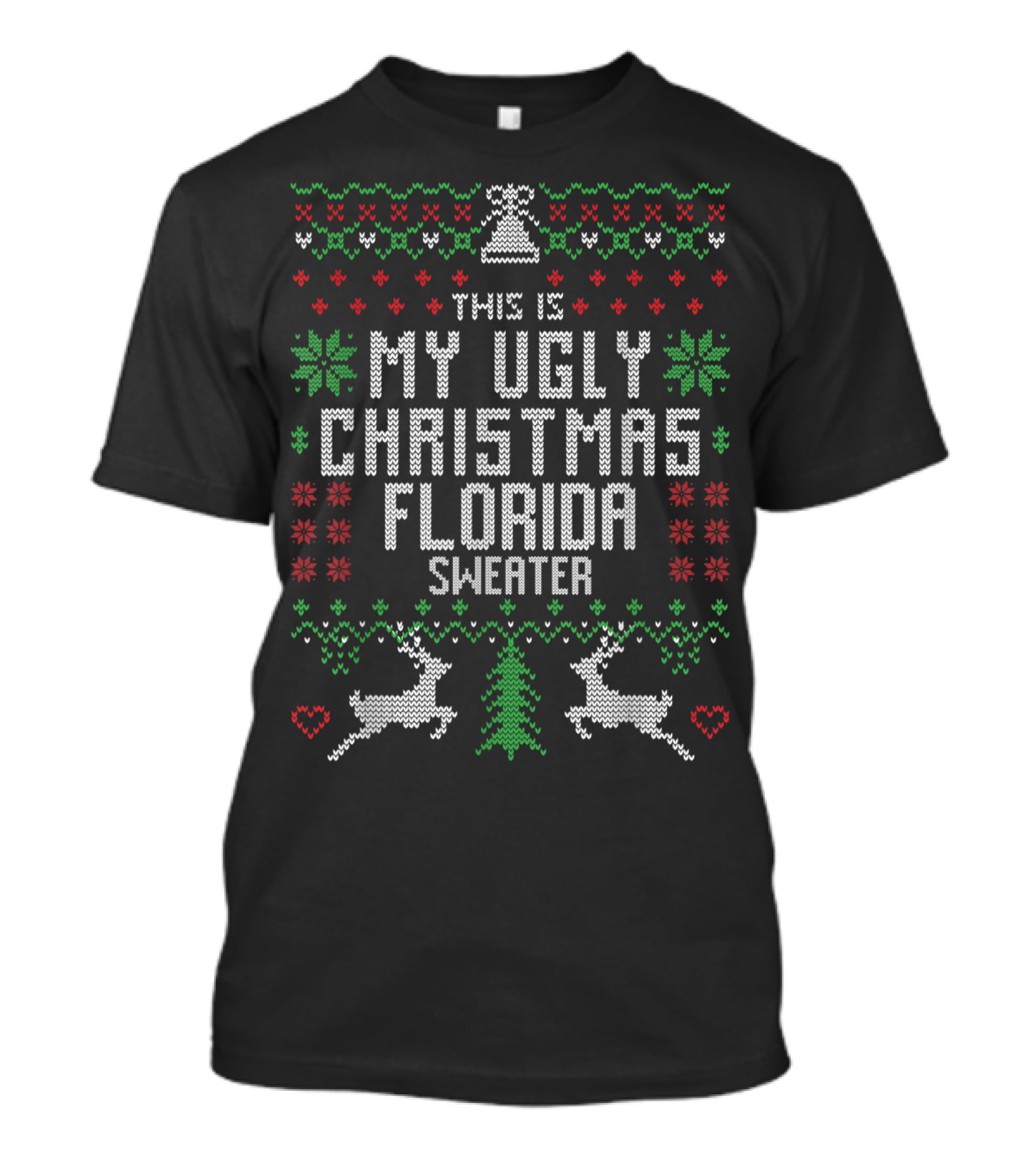 The Is My Ugly Christmas Florida Sweater Reindeer Tree Bells T-Shirt