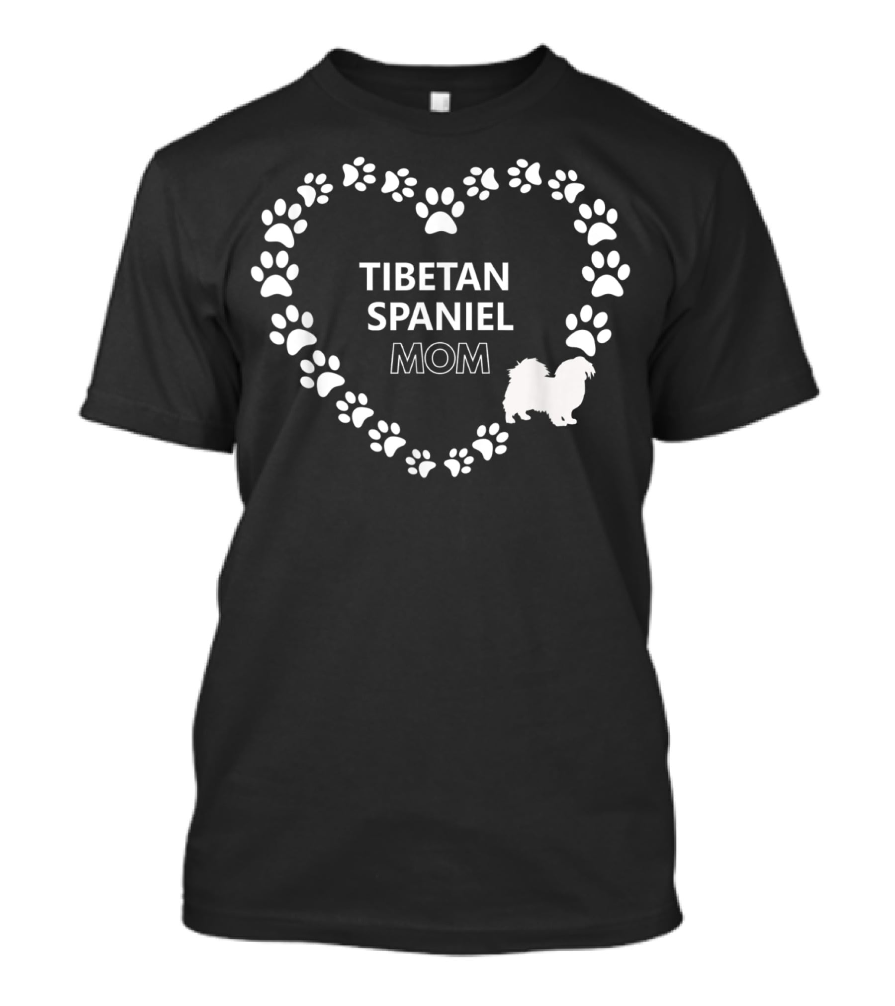 Tibetan Spaniel Mom Dog Paw Heart T-Shirt