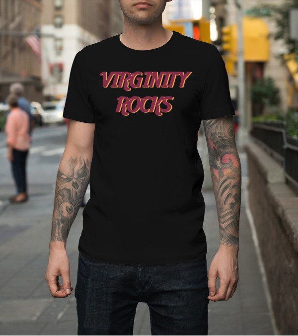 Shirt: Virginity Rocks Danny Duncan Apparel Iconic Slogan Collection T-Shirt Virginity Rocks Danny Duncan Apparel Iconic Slogan Collection T-Shirt