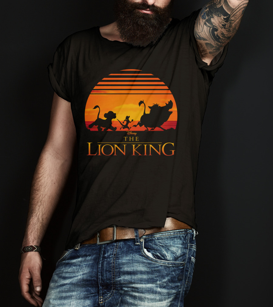 Disney The Lion King Classic Sunset Simba Timon Pumbaa T-Shirt