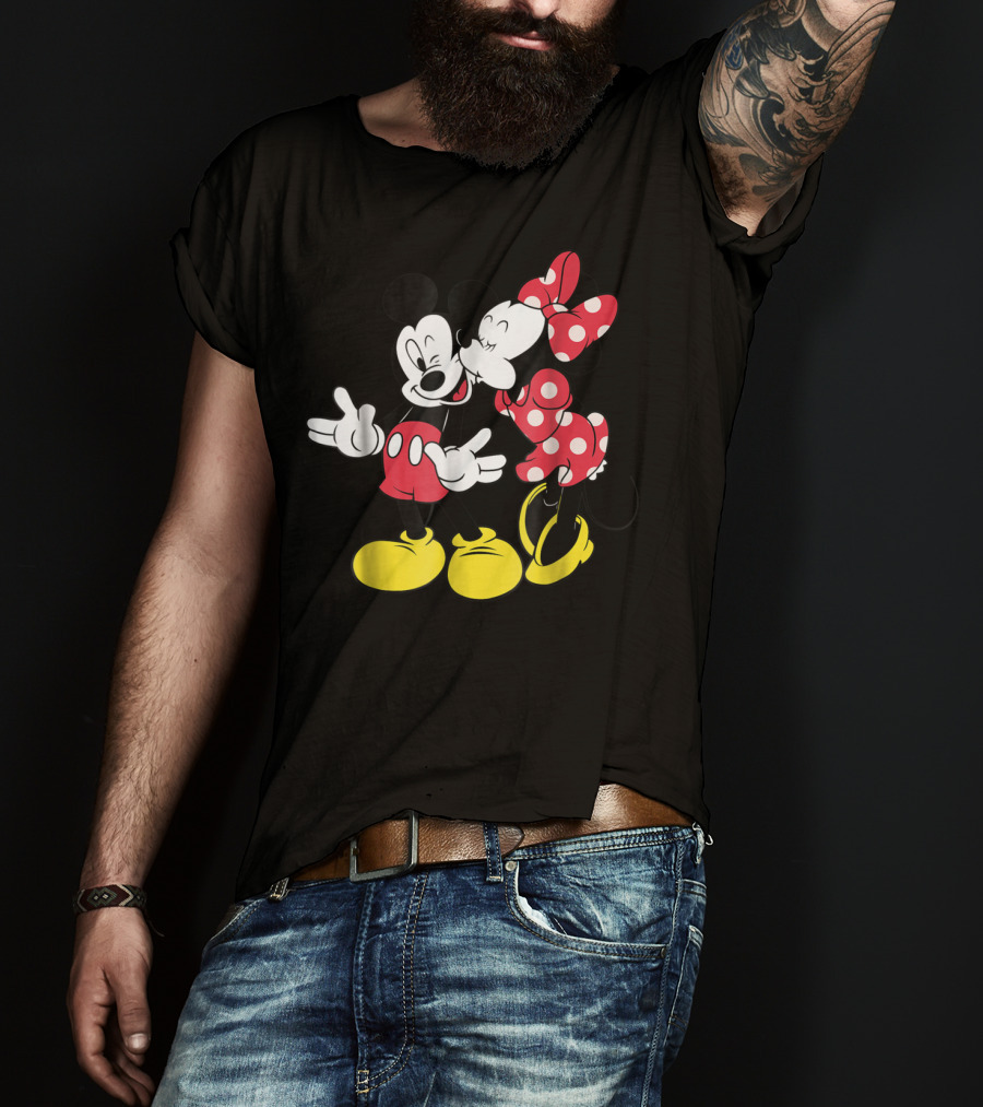 Disney Mickey And Minnie Mouse Classic Love Iconic Duo Bold Colors T-Shirt