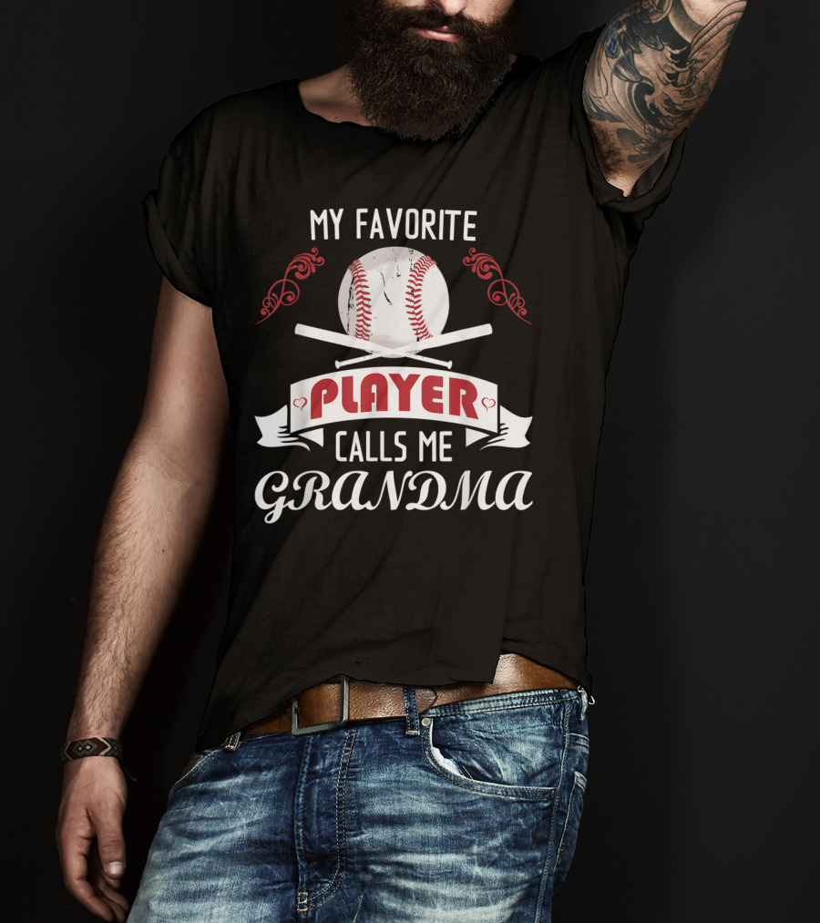 My Favorite Player Baseball Grandma T-Shirt