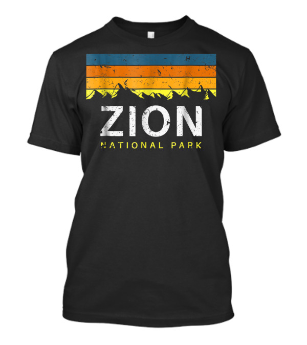 Zion National Park Vintage Utah Sunset Stripe Design Souvenir T-Shirt