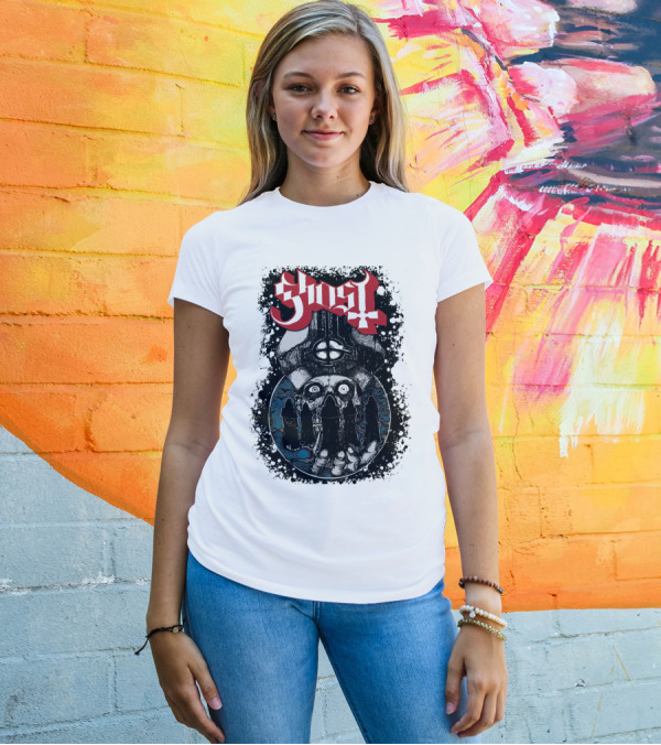 Ghost BC Heavy Metal Music 666 Fan Art Hooded Skull T-Shirt