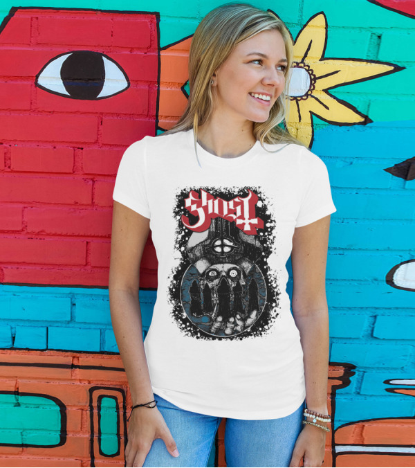 Ghost BC Heavy Metal Music 666 Fan Art Hooded Skull T-Shirt