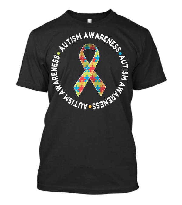Autism Awareness Puzzle Ribbon Emblem T-Shirt
