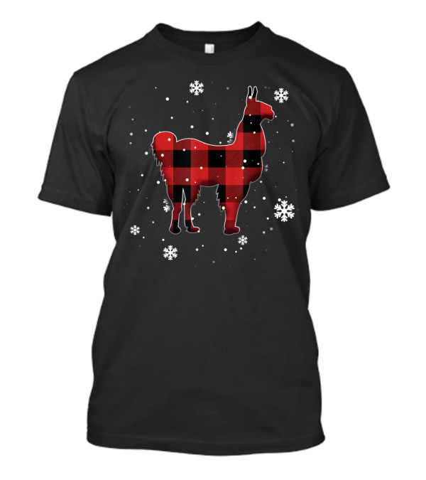 Alpaca Plaid Snowflakes T-Shirt