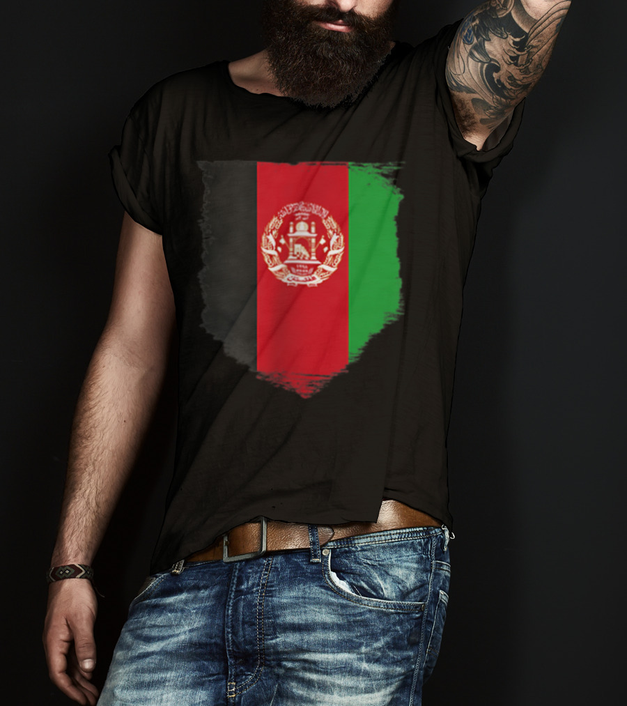 Afghanistan Pocket Afghan Flag Emblem T-Shirt