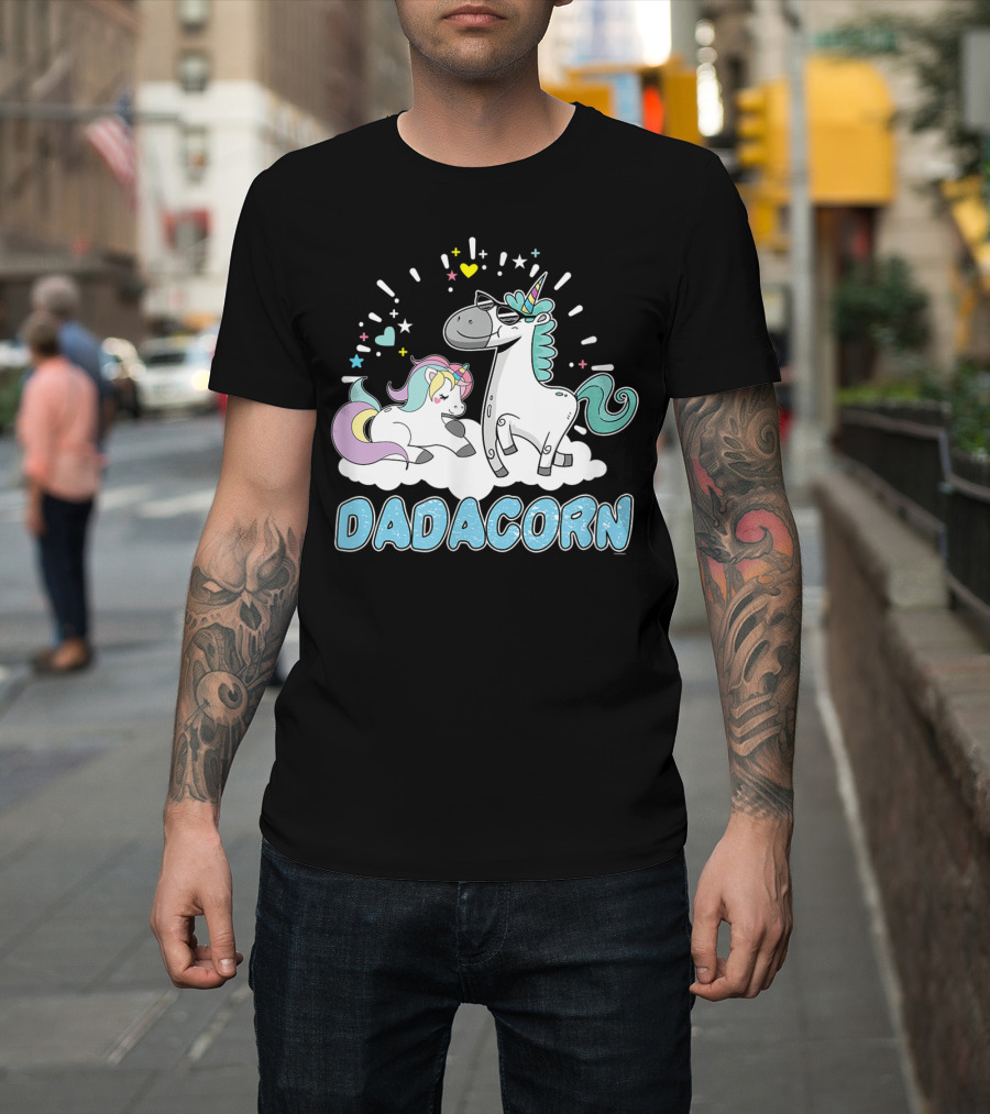 Dadacorn Cool Father Cute Unicorn Birthday T-Shirt