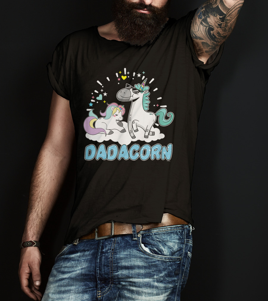 Dadacorn Cool Father Cute Unicorn Birthday T-Shirt