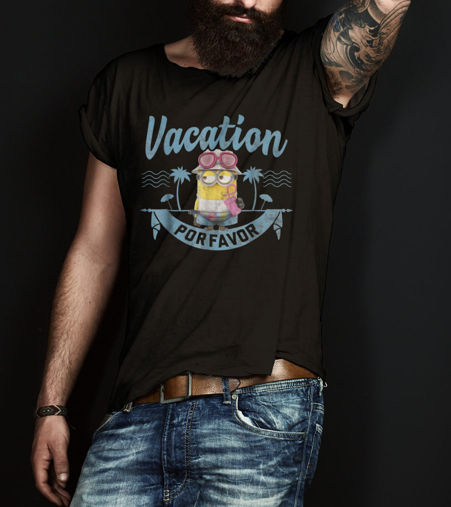 Despicable Me Minions Vacation Por Favor Tropical Palm Beach Vibes T-Shirt