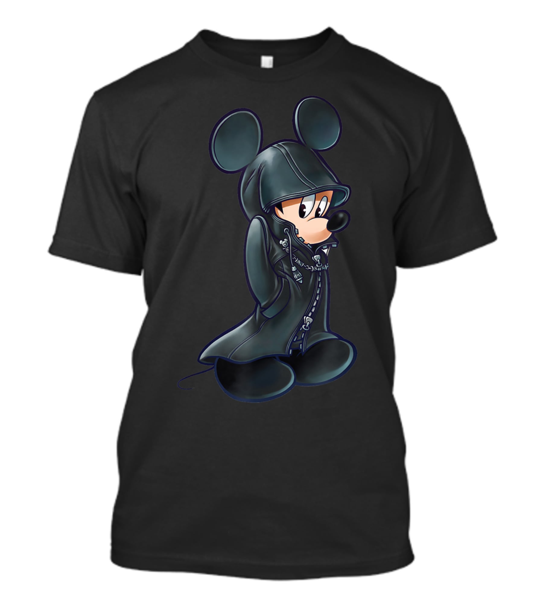 Disney Kingdom Hearts King Mickey Black Hooded Coat T-Shirt