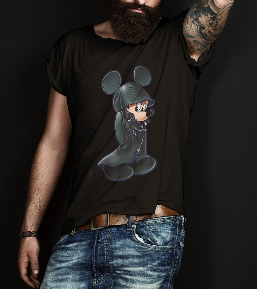Disney Kingdom Hearts King Mickey Black Hooded Coat T-Shirt
