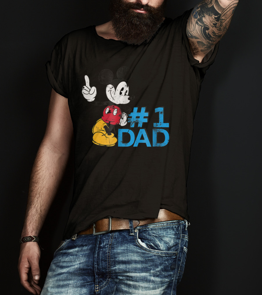 Disney Mickey Mouse #1 Dad Father's Day T-Shirt