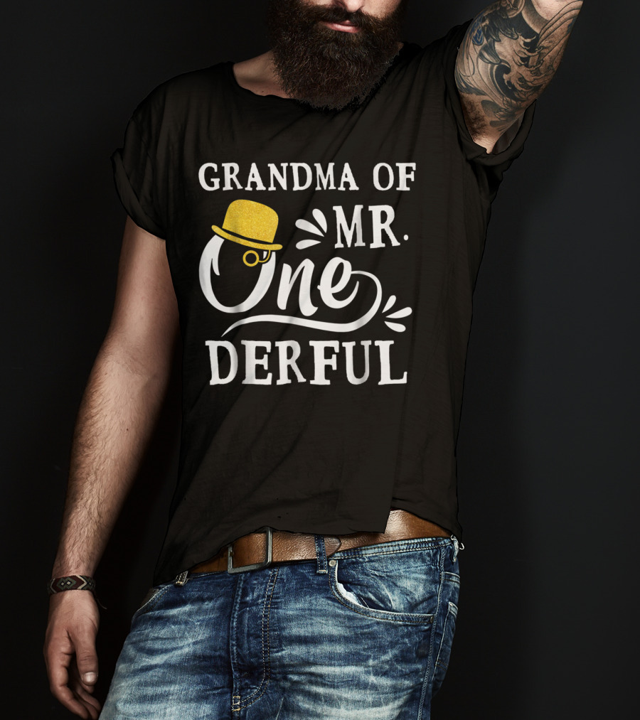 Grandma Of Mr. Onederful Bo's 1st Birthday T-Shirt
