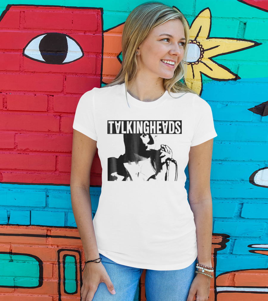 TALKING HEADS Neon Silhouette Microphone Performance T-Shirt