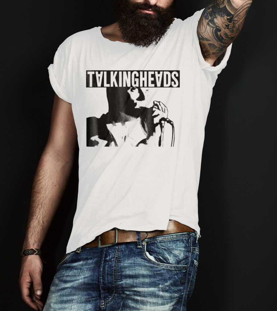 TALKING HEADS Neon Silhouette Microphone Performance T-Shirt