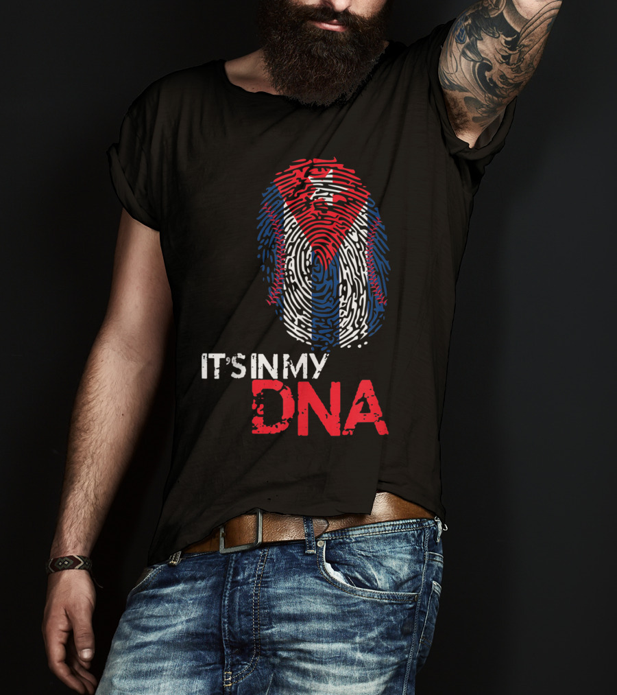 Cuba Baseball Cuban Flag It's In My DNA T-Shirt